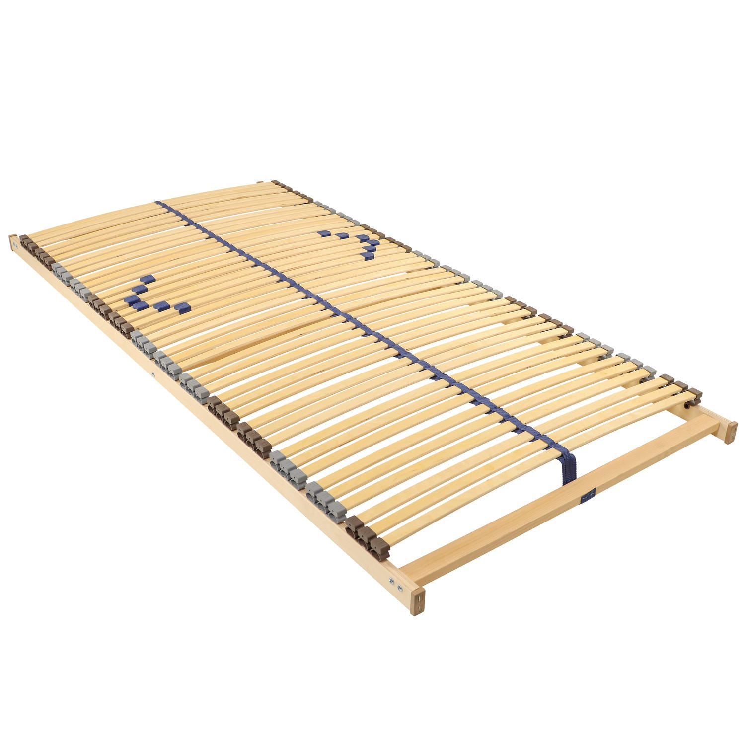 LATTENROST 90x190 cm vormontiert , 42 Latten 7-Zonen Birkenschichtholz belastbar 150 Kg Made in Germany - Braun, Holz (90/190cm) - Sleepneo