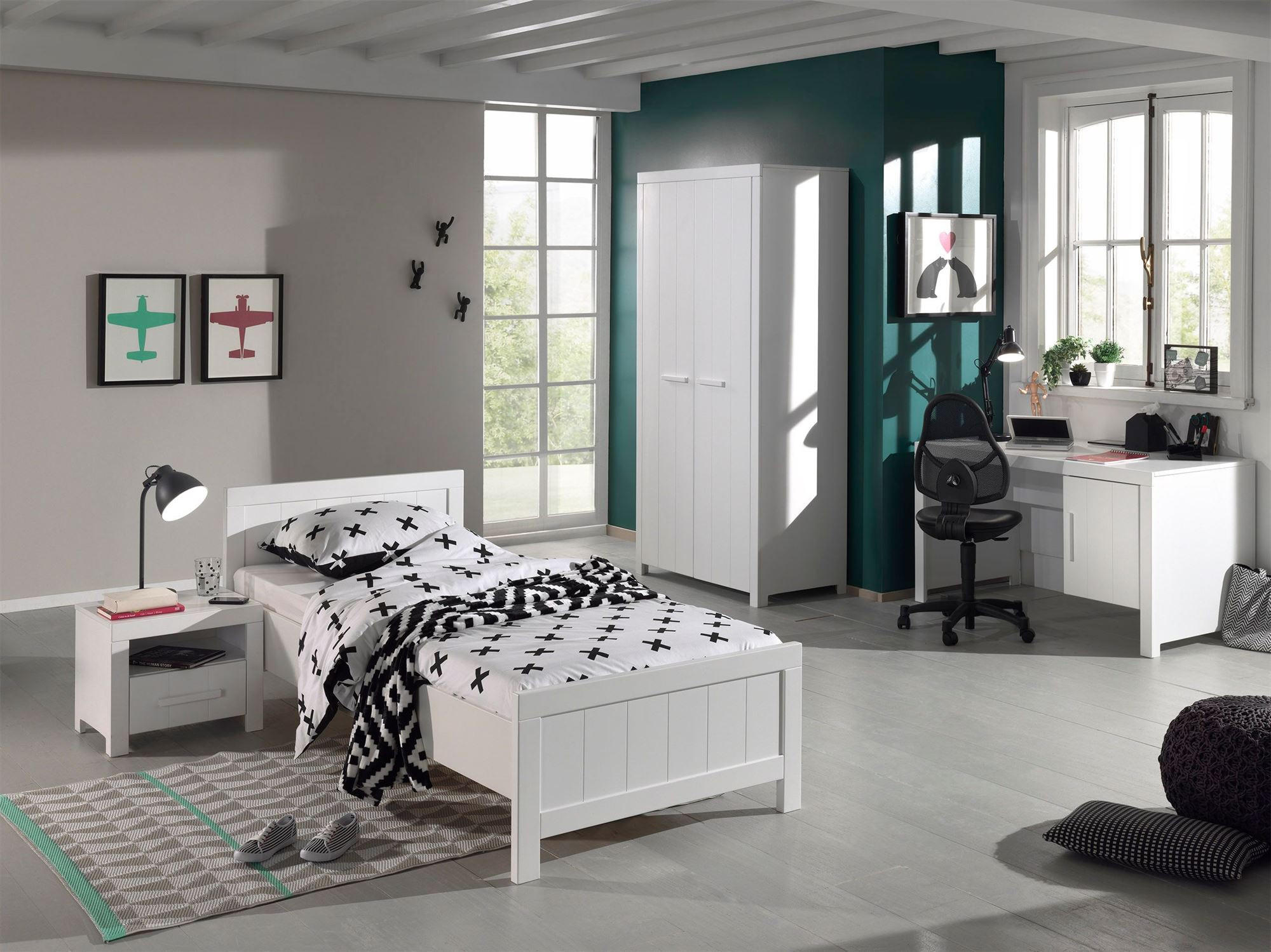 JUGENDZIMMEREINRICHTUNG Karalynn 6 Jugendzimmer komplett MDF Weiß - Weiß, Holzwerkstoff (250/1/150cm) - 58aufmkessel