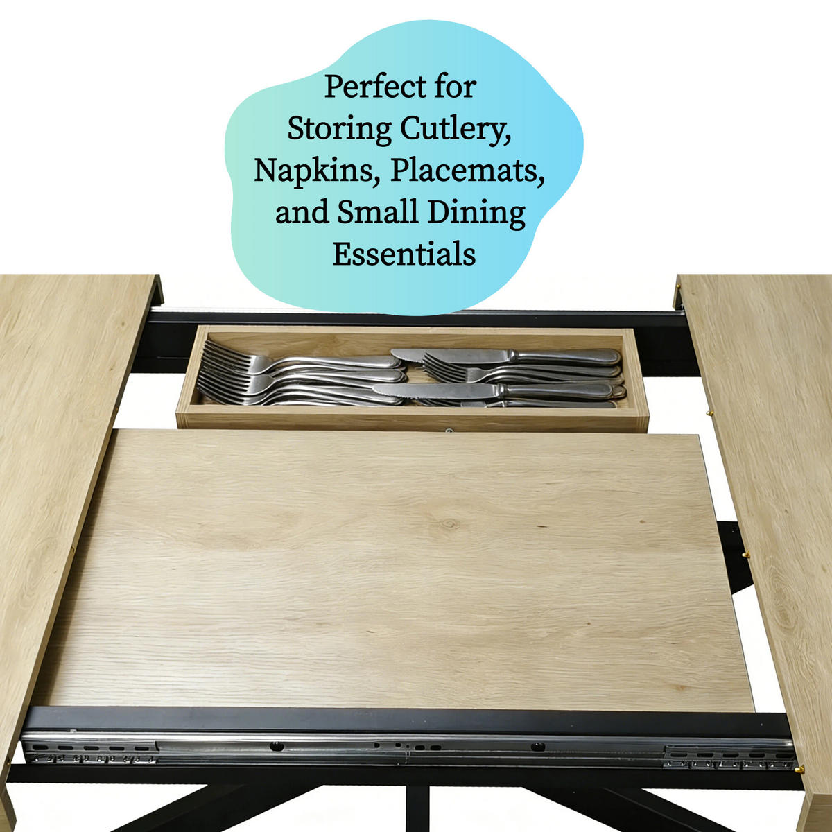 ESSTISCH Natürlich mit verstecktem Stauraum 140-180/80/76 cm - Naturfarben, Holz (80/160/76cm) - Oxeza