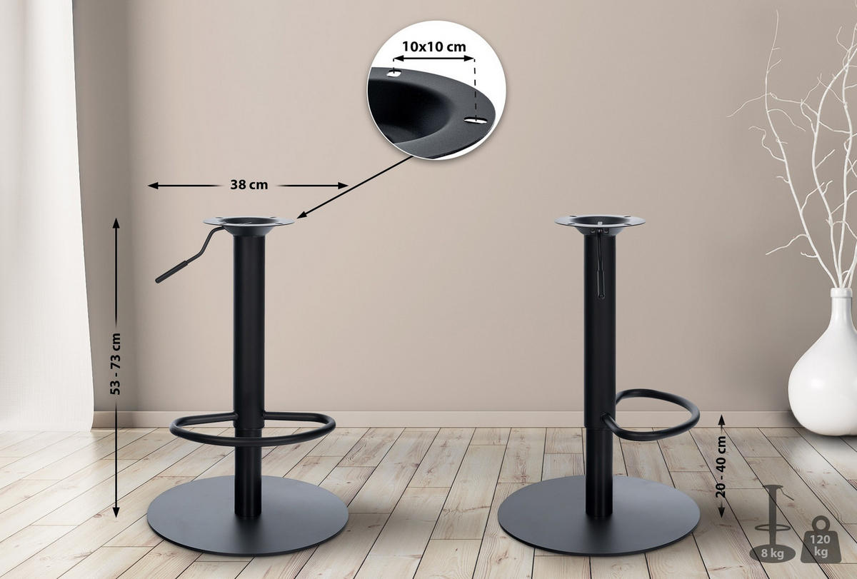 METALL schwarz - Schwarz, Metall (38/53/38cm) - CLP