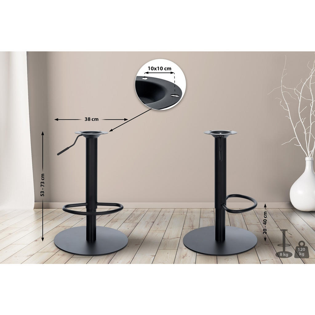 Thumbnail - CLP Metall, Schwarz, Metall, 38x53x38 cm, Esszimmer, Barmöbel, Barhocker