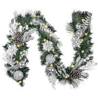 WEIHNACHTSGIRLANDE mit Beleuchtung 183 cm Silber Weiß - Multicolor, Kunststoff (183cm)