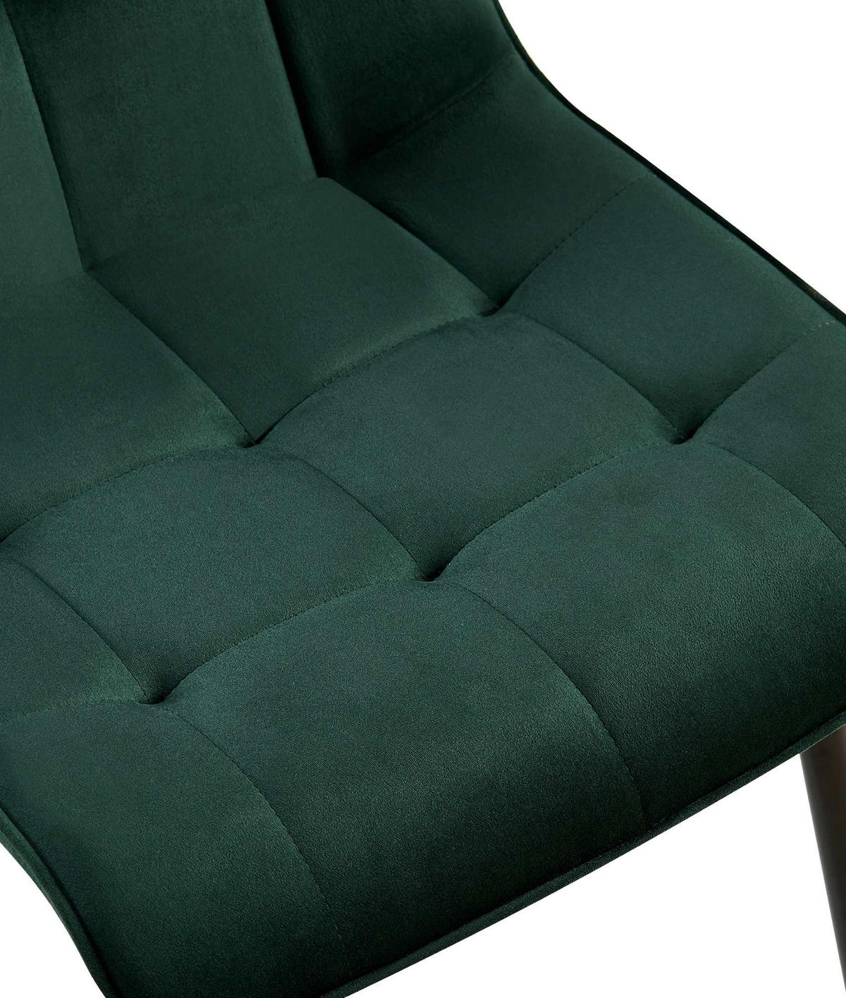 STUHL 2er Set Samt Grün - Schwarz/Grün, Textil/Metall (47/89/61cm) - CLP