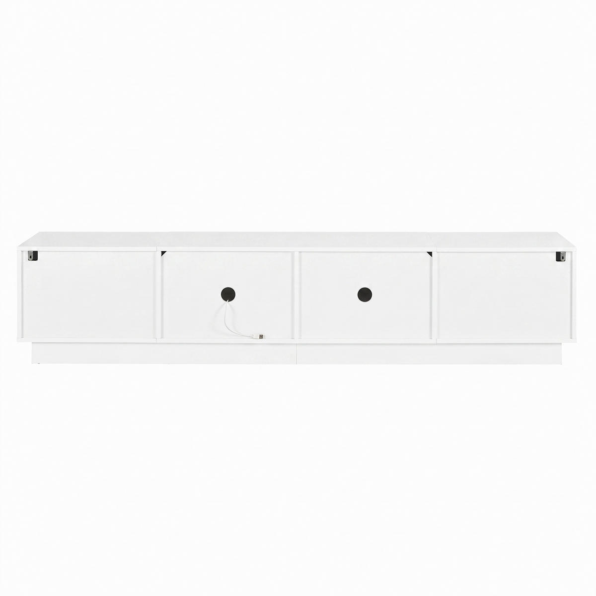 LOWBOARD DE-40167 mit LED-Beleuchtung und Glastüren Weiß - Weiß, Holzwerkstoff (200/42/40cm) - ComfortXL
