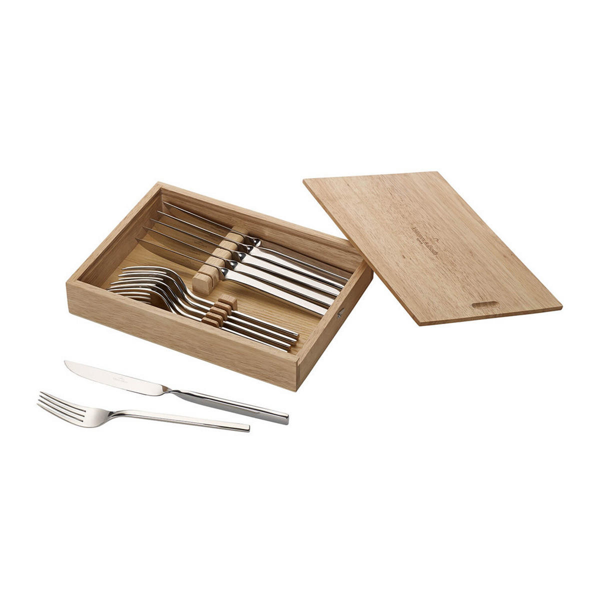 STEAKBESTECK NewWave silber 6er Set - Silberfarben, Metall - Villeroy & Boch