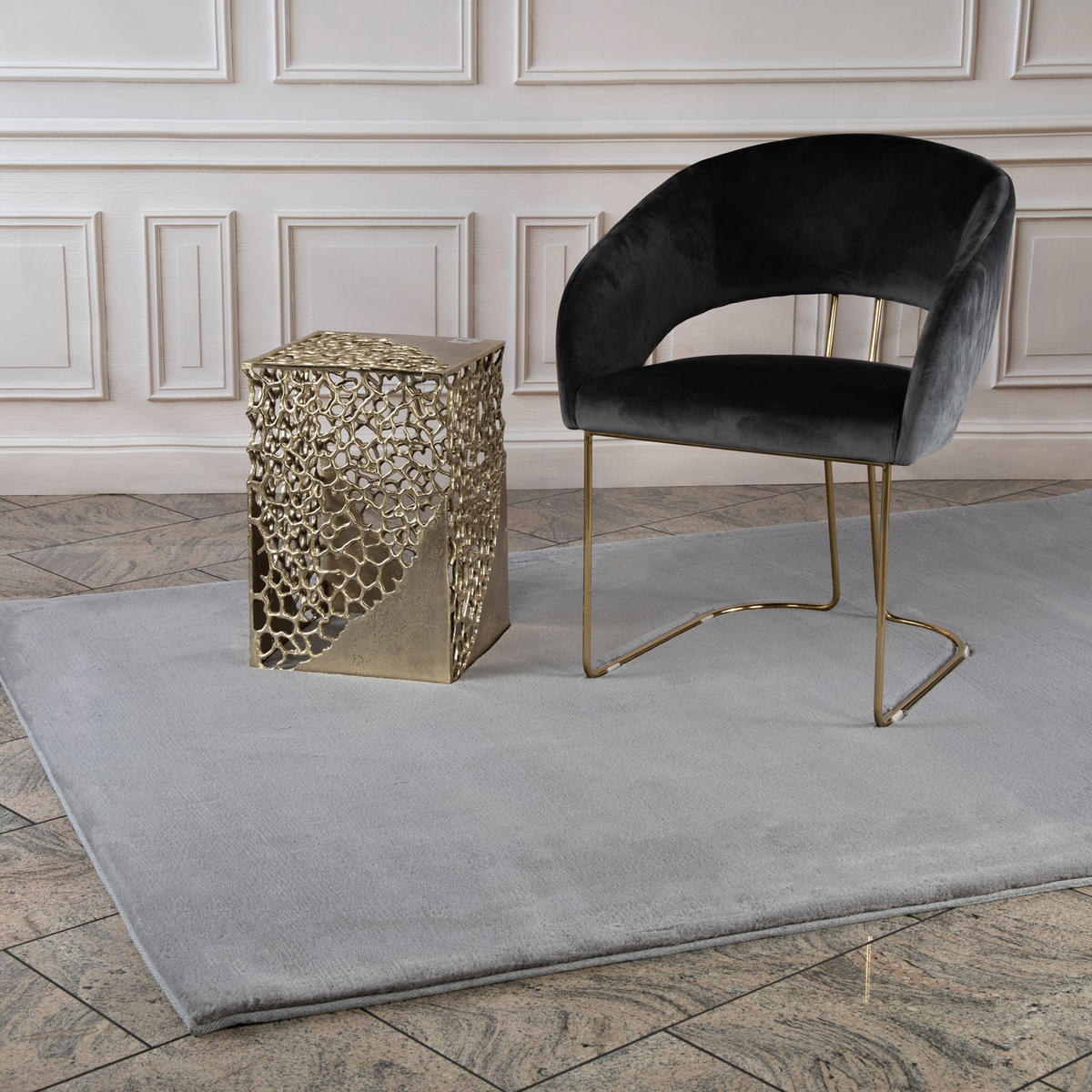 HOCHFLOR-TEPPICH Topia 400 Grau 120x170 cm - Grau, Textil (120/170cm) - carpet city