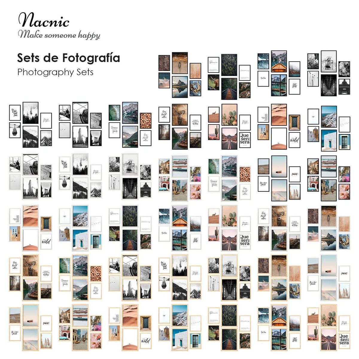 POSTER Set Mit 6 Mexiko Wandbild A3 & A4 Rahmenlos - Klar, Papier (29/3cm) - Nacnic