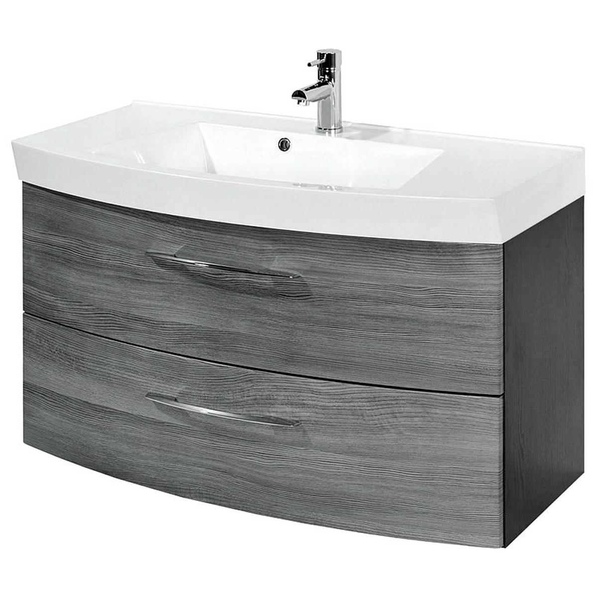 BADMÖBEL-SET 4-TLG. Florido-03 - Grau, Holzwerkstoff (210/200/47cm) - Lomado