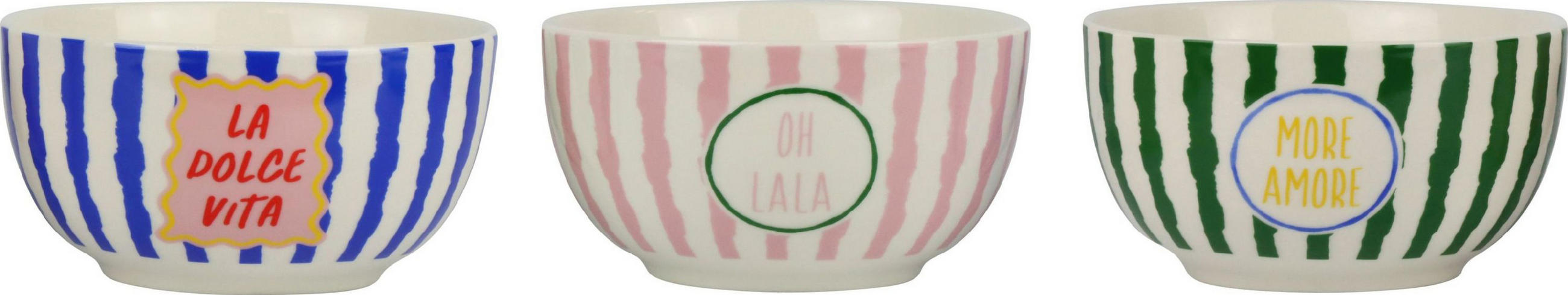 SCHALEN message of joy 3-tlg. - Multicolor, Keramik (6.5cm) - FURNARO