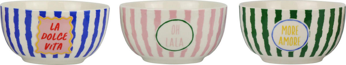 SCHALEN message of joy 3-tlg. - Multicolor, Keramik (6.5cm) - FURNARO