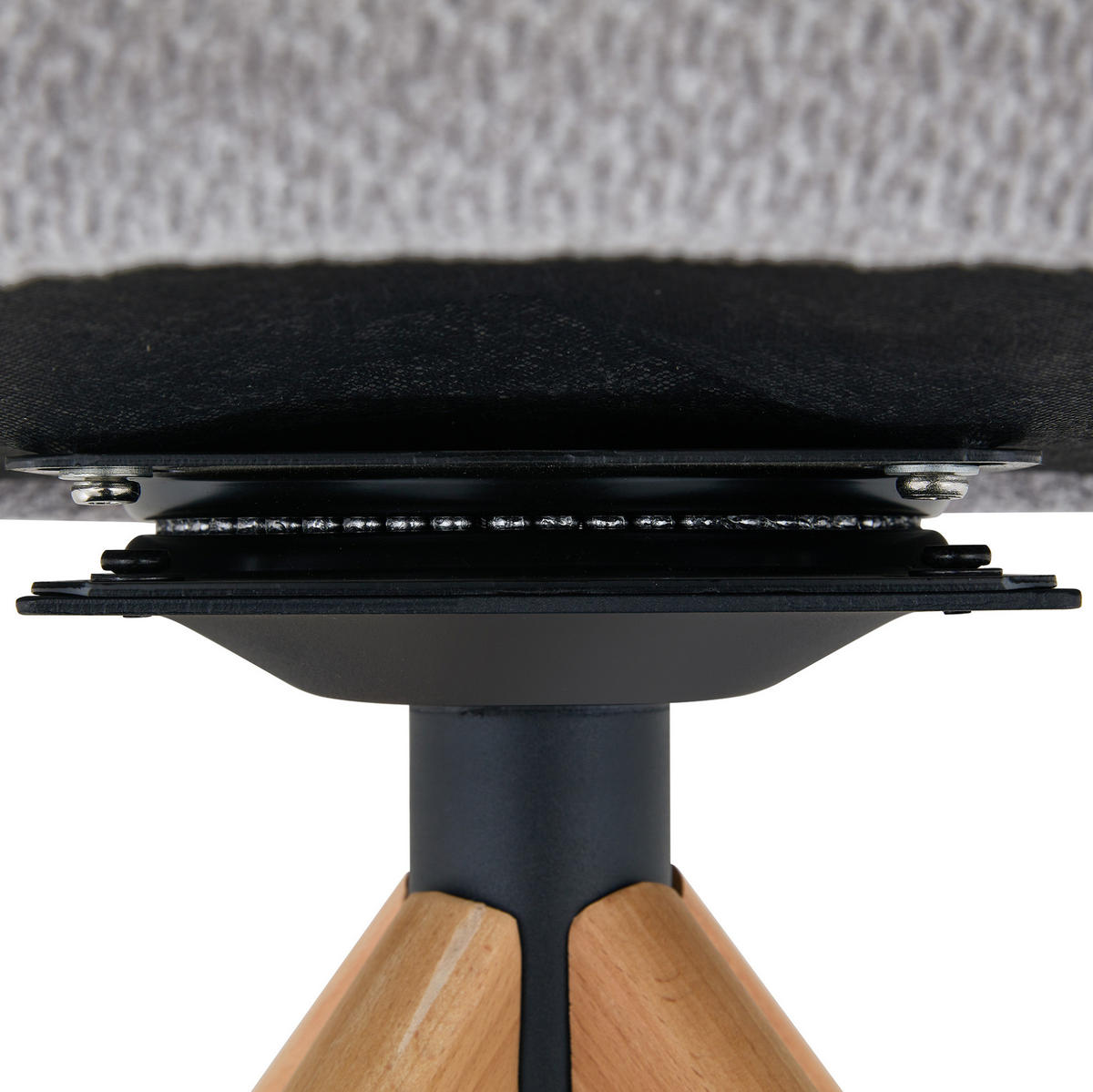 ESSZIMMERSTUHL 2er-Set drehbar 81,5 cm Stoff Grau Massivholz - Grau, Holz (47.5/81.5/47cm) - Meubliv