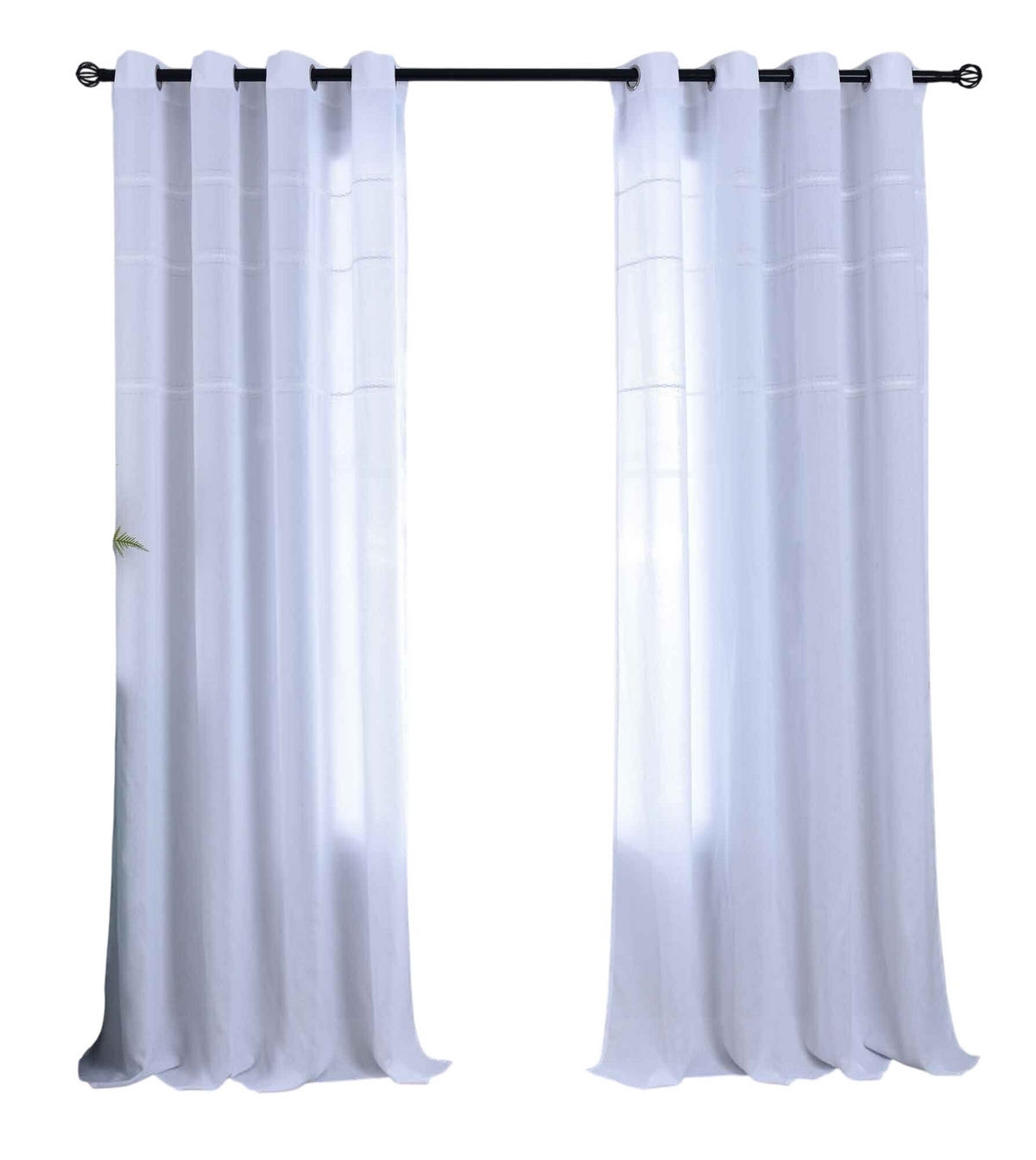 VORHANG 2ER SET »Leipzig« HxB 245x145 cm Weiß - Weiß, Textil (145/245cm) - Gardinenbox