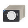 TISCHSET ( 6er Set ) abwischbares Lederimitat Platzdeckchen 46x33cm - Doppelseitiges Unifarben ( Schwarz / Hellgrau ) Kunstleder Platzset - Schwarz, Kunststoff (33/46cm) - Bestlivings