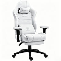 GAMING Stuhl Stoff & Taschenfederkissen PC Bürostuhl & Fußstützen - Weiß, Textil (70/130/60cm)