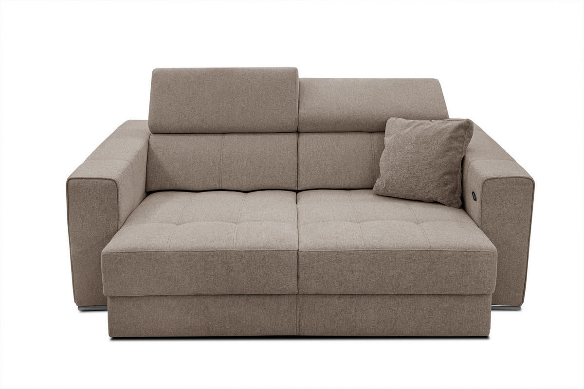 SOFA QUARTZ 3-Sitzer mit Ausziehsitz, taupe - Taupe, Holzwerkstoff/Textil (202/80/102cm) - Courtois Laville