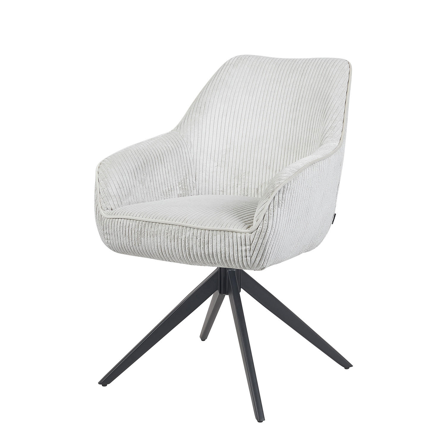 ARMLEHNSTUHL ARVIT - Hellgrau/Schwarz, Textil/Metall (58/87/61cm) - B&D Home