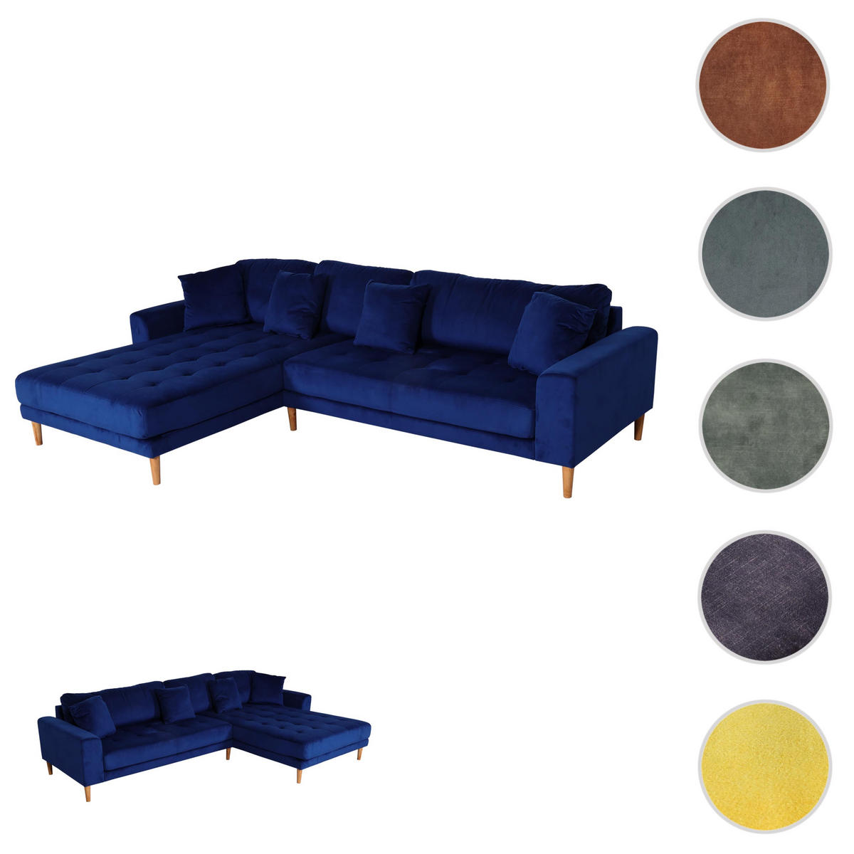 ECKSOFA Blau - Blau, Textil (295/178cm) - MCW