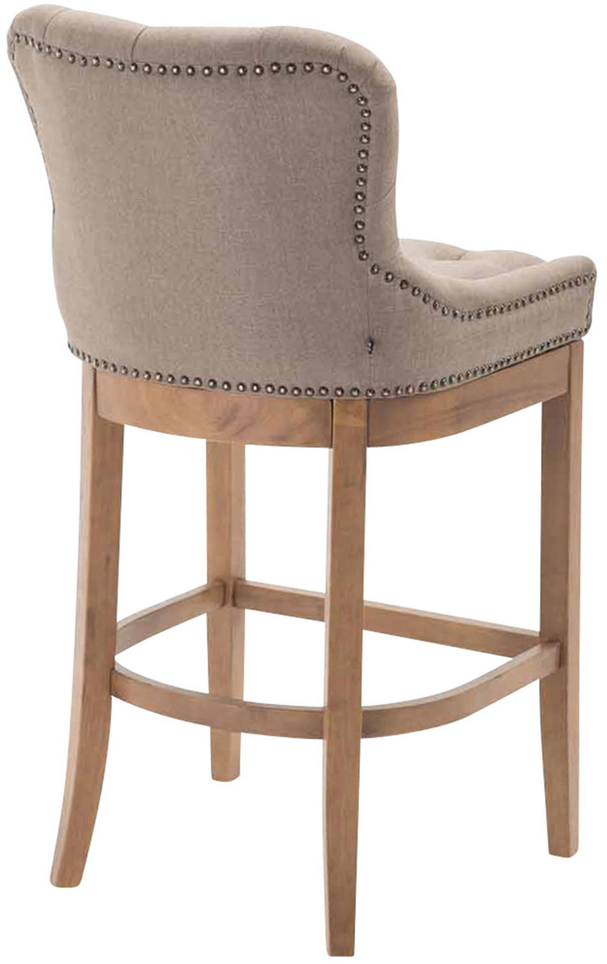 BARHOCKER Stoff Taupe - Taupe/Naturfarben, Holz/Textil (55/109/57cm) - CLP