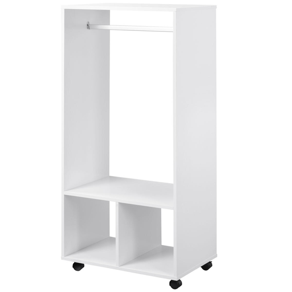 KLEIDERSCHRANK Weiß 1 Stück - Weiß, Naturmaterialien (40/128/60cm) - GiPP