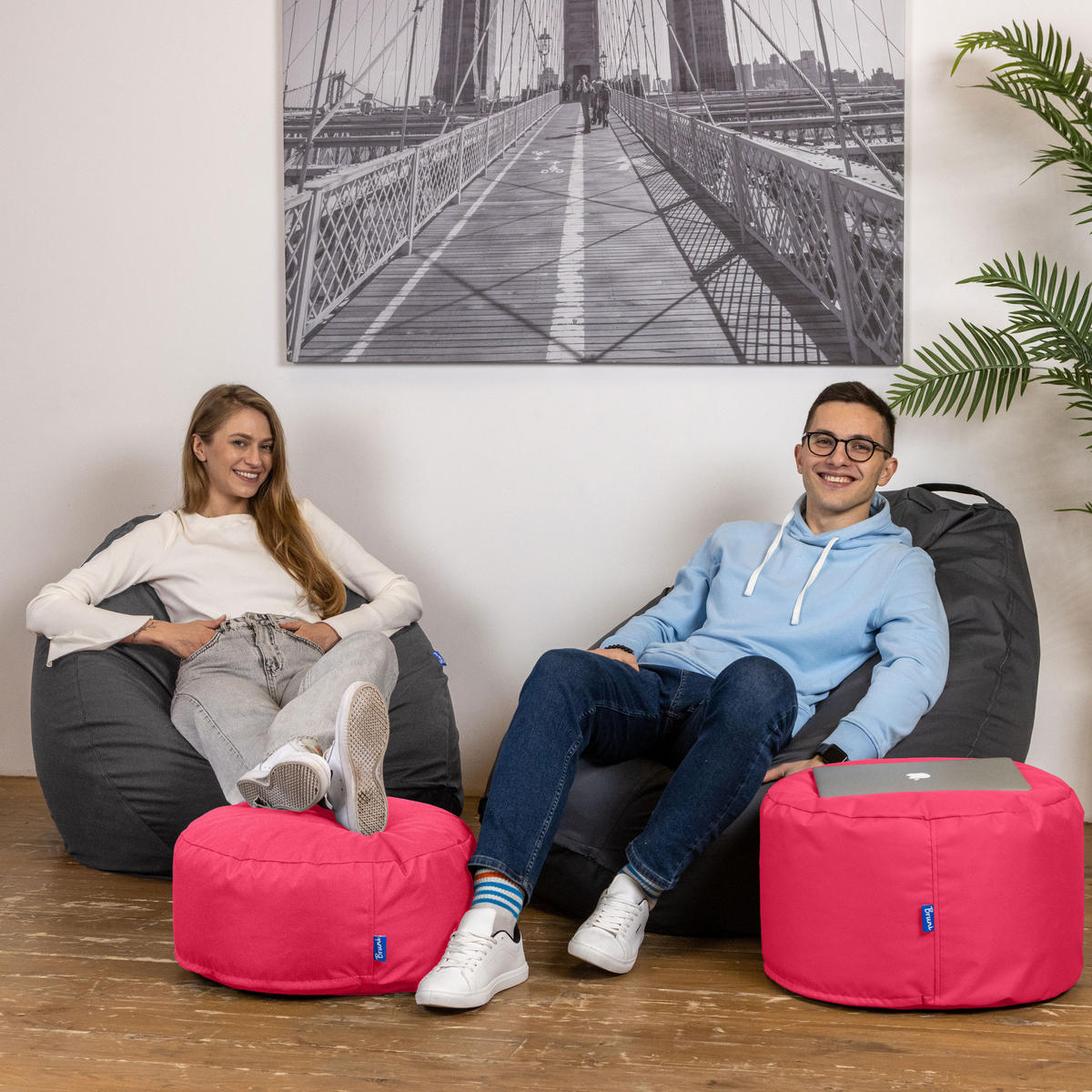 POUF M pink - Pink, Textil (500/200/500cm) - Bruni