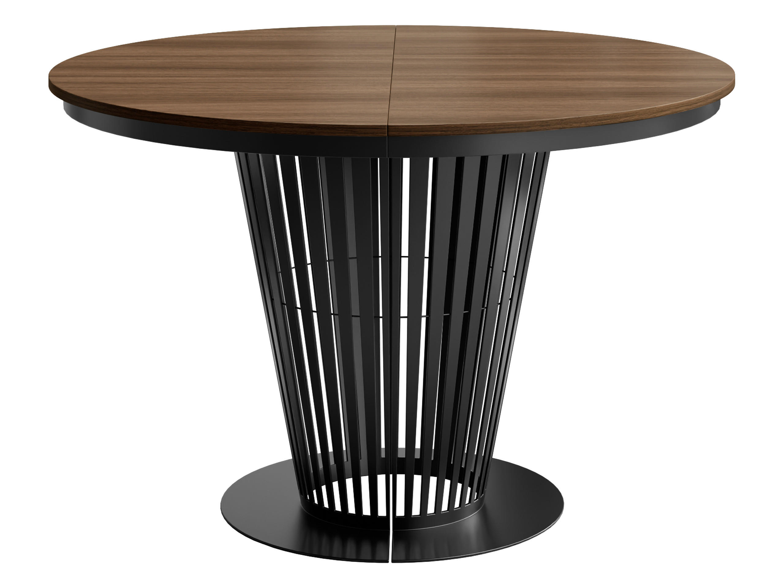 ESSTISCH Elantra 100 - Nussbaumfarben/Schwarz, Holzwerkstoff/Metall (100/100/76cm) - MIRJAN24