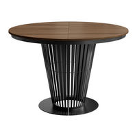 ESSTISCH Elantra 100 - Nussbaumfarben/Schwarz, Holzwerkstoff/Metall (100/100/76cm) - MIRJAN24