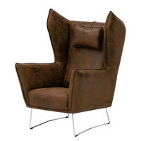 SESSEL - Chromfarben/Braun, Textil/Metall (80/112/92cm) - home24