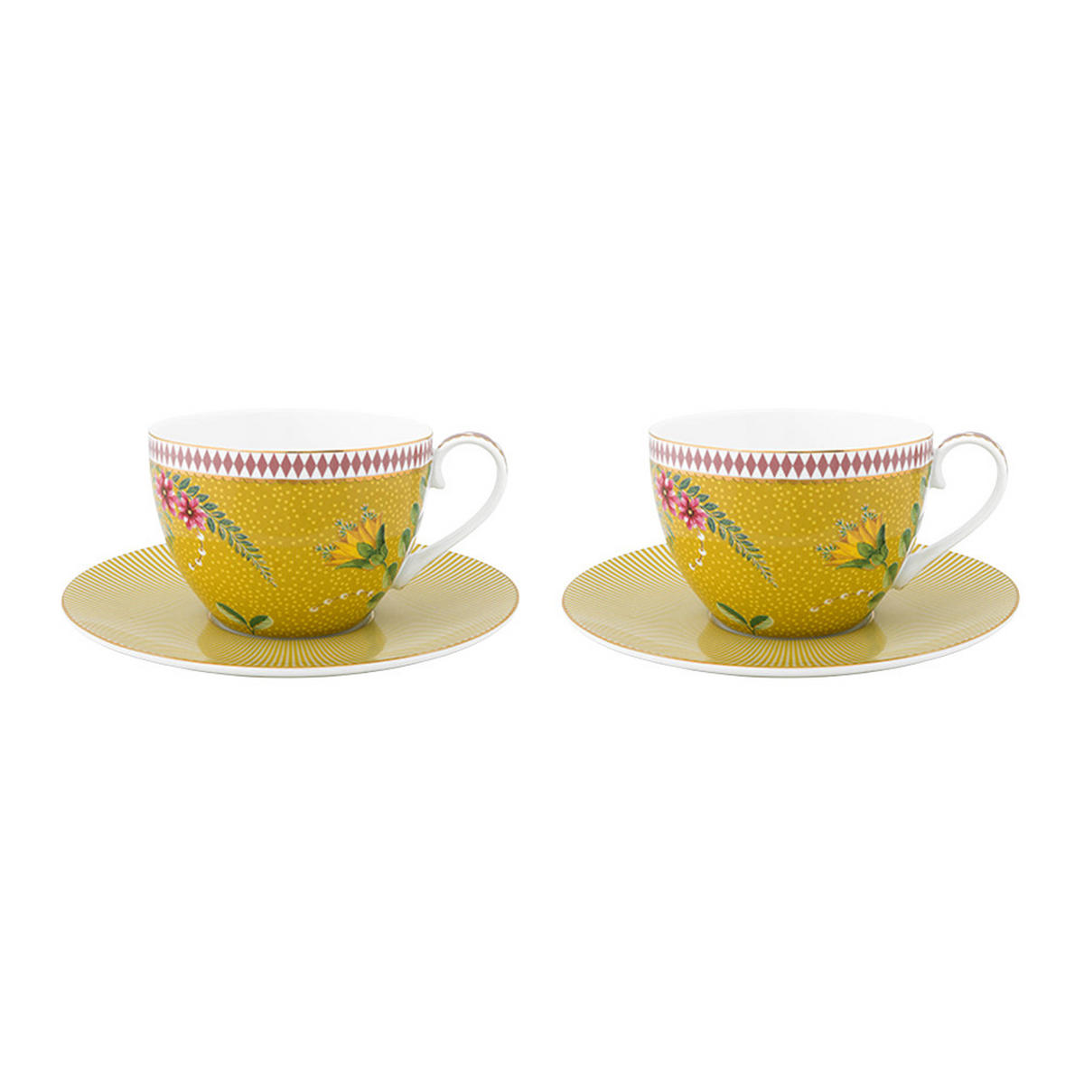TASSEN & UNTERTASSEN 2er-Set La majorelle gelb 280 ml - Gelb, Keramik (16.8/12.2/16.8cm) - Pip Studio