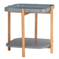 BEISTELLTISCH - Eiche teilmassiv - Blaugrau/Braun, Holz/Holzwerkstoff (57/57/55cm) - home24