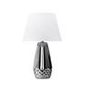 TISCHLAMPE ERANA, Silber/Weiß - Silberfarben/Weiß, Keramik/Textil (22/22/40cm) - KONSIMO®