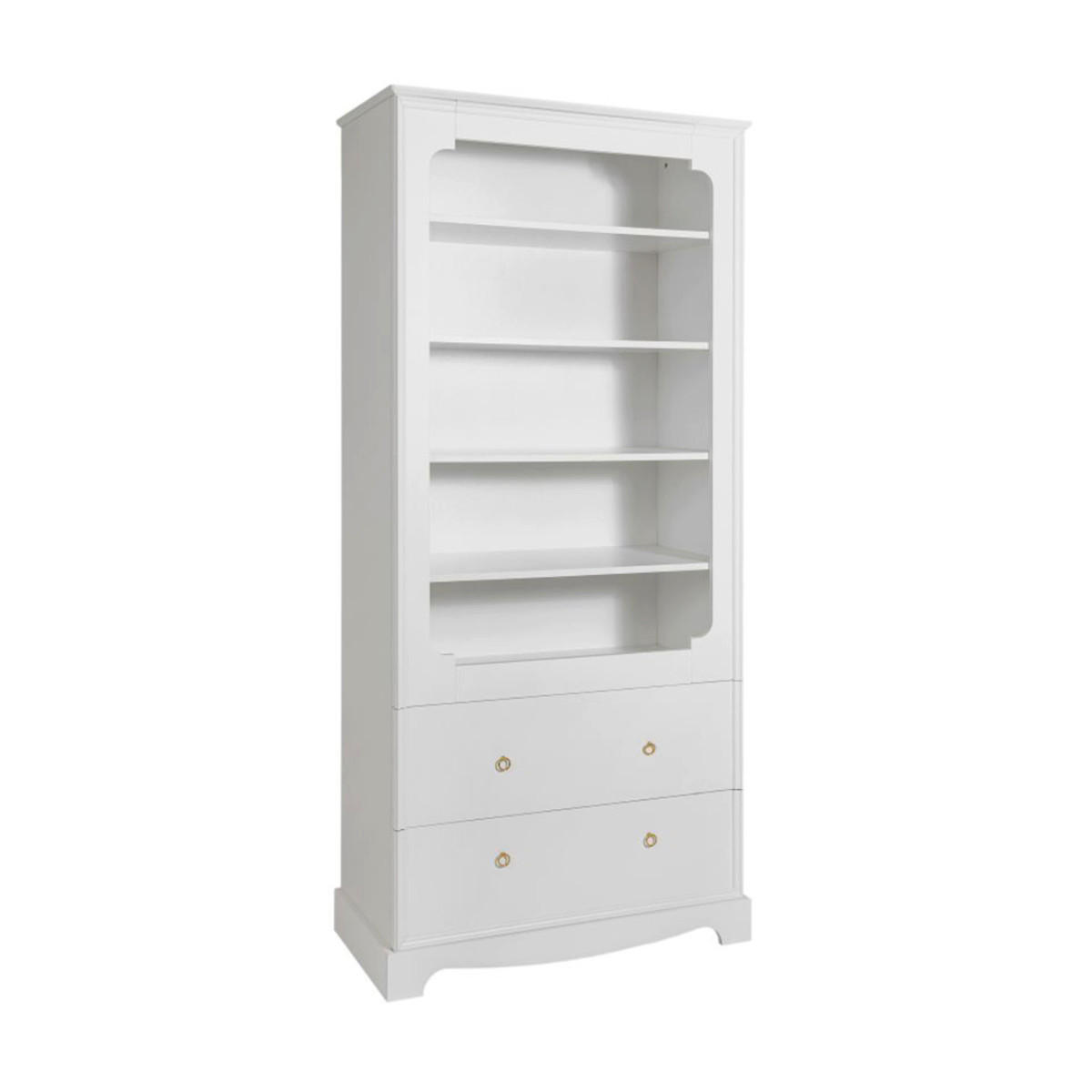 KNIHOVNA Royal Bílá - bílá, kompozitní dřevo (90/195/43cm) - Petits-meubles