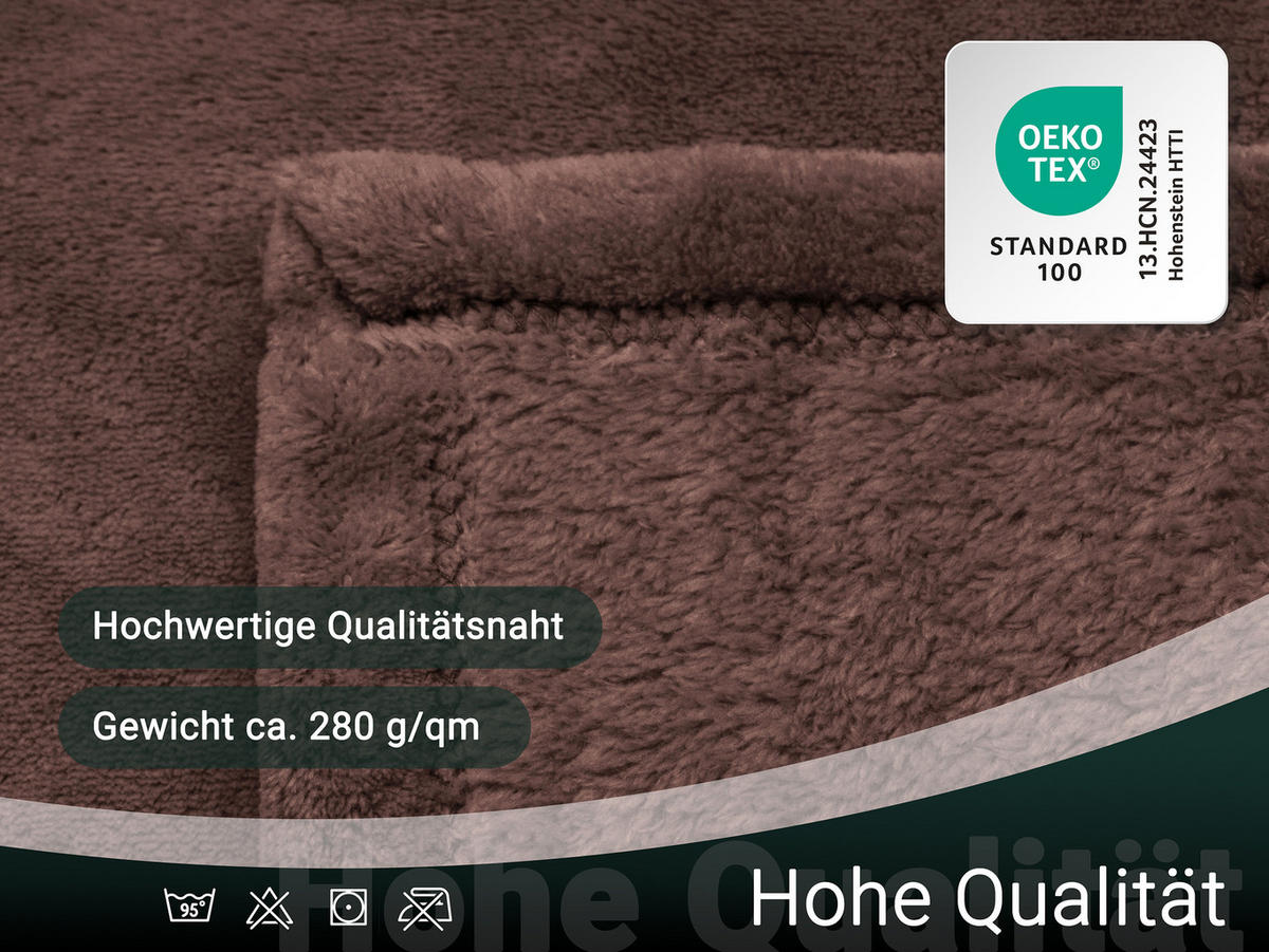 KUSCHELDECKE, 150x200 cm, 100% Polyester, Braun - Dunkelbraun, Textil (150/200cm) - Zollner