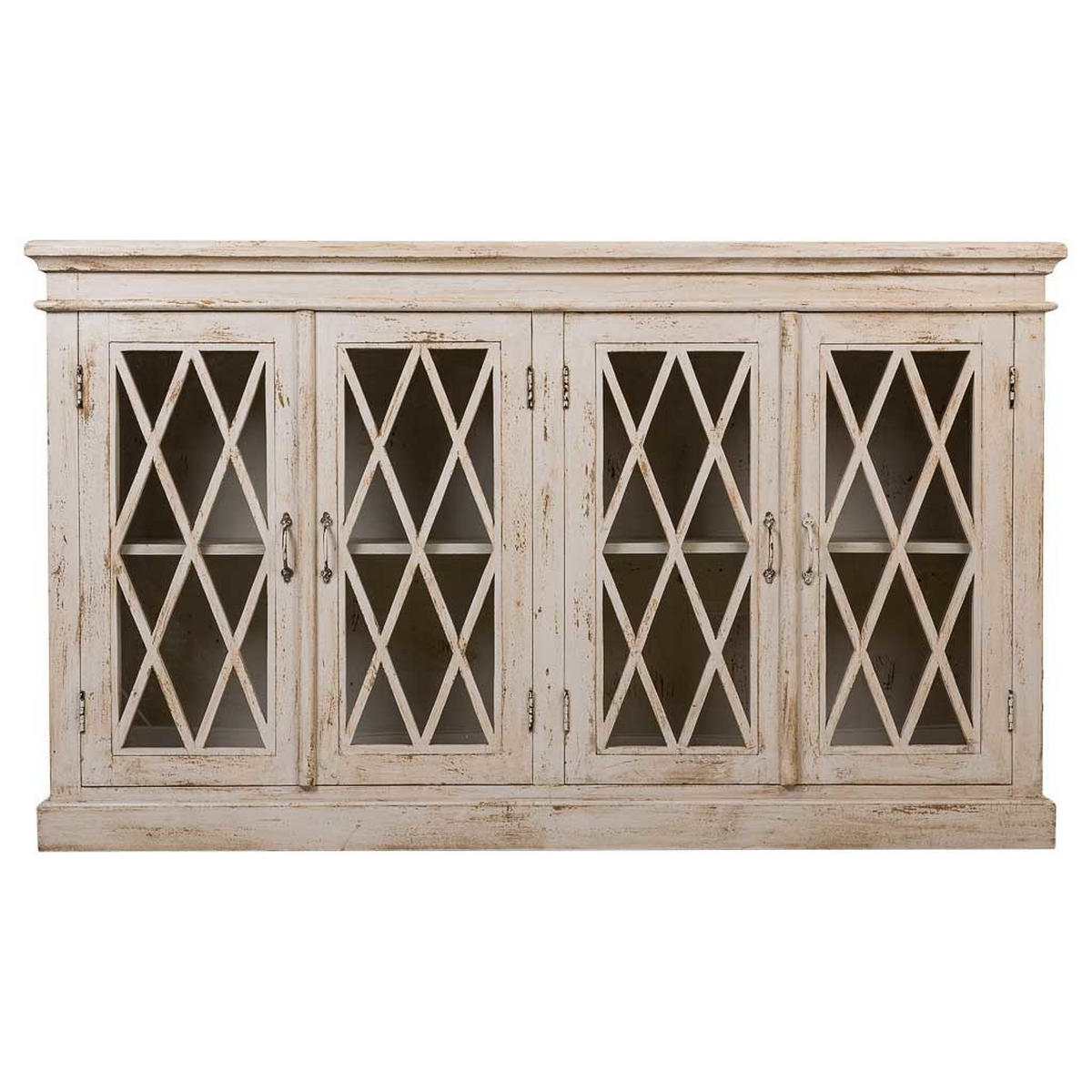 SIDEBOARD aus Holz und Glas 170x40x100 cm - Weiß, Holz (170/100/40cm) - Wanderlust