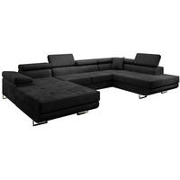 WOHNLANDSCHAFT Vild mit verstellbaren Kopfstützen, Dunkelgrau, rechts - Chromfarben/Dunkelgrau, Textil (350/90/205cm) - Beautysofa
