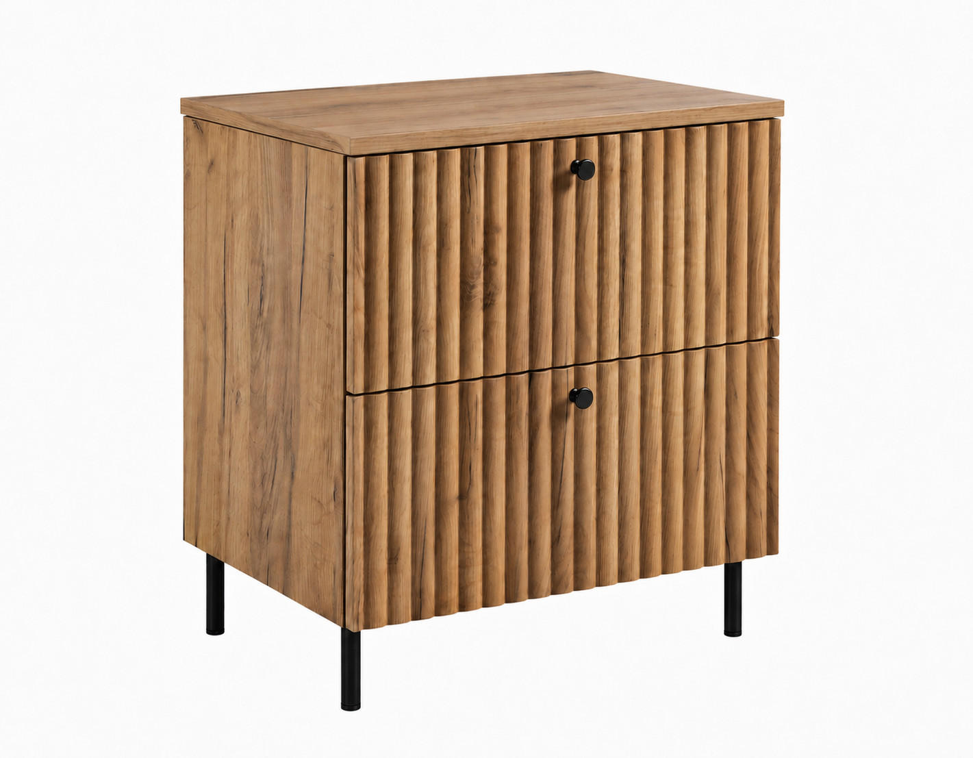 BADEZIMMERSCHRANK: Craft Eiche Gold / Platte Craft-Eiche / Griffe Schwarz / Beine Schwarz, 60 x 46 x 73,6 cm - Eichefarben/Schwarz, Holzwerkstoff (60/73.6/46cm) - 3XE LIVING