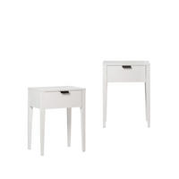 NACHTTISCH MIT 1 SCHUBLADE Aima Weiß 45 cm x 60 cm 2er-Set - Weiß, Holzwerkstoff (45/60/35cm) - Klast Home