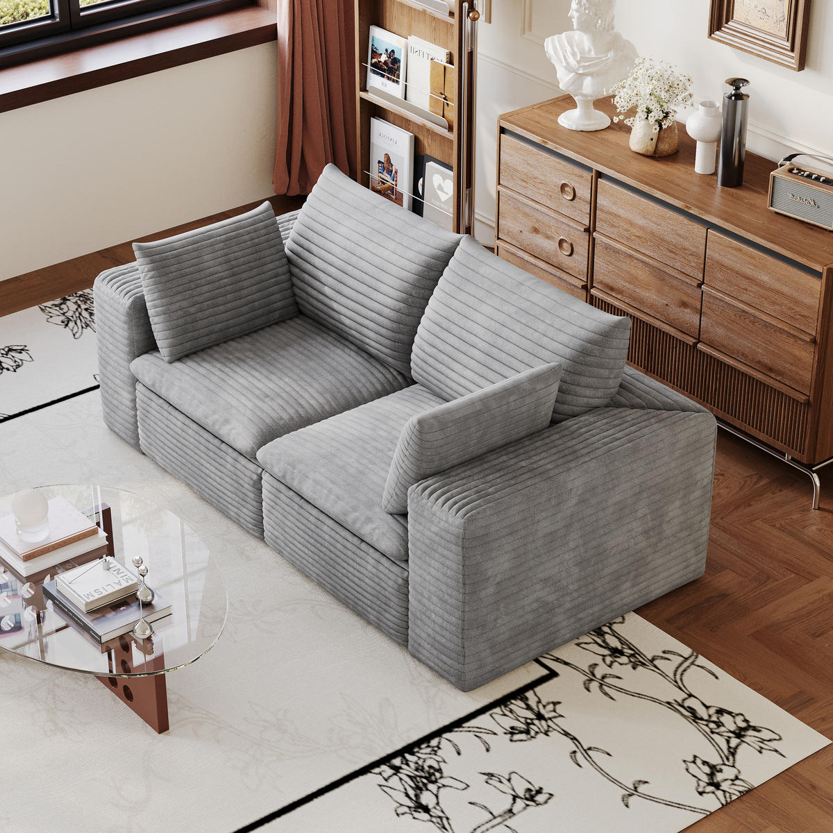 2-SITZER-SOFA DE-34773 mit abnehmbare Polsterung Grau - Grau, Textil (90/60/180cm) - ComfortXL