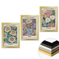 WANDBILDER 3er Set - 20x30 cm Goldrahmen - Blumenposter Tokio Paris London - Goldfarben, Kunststoff (20/30cm) - ArtPrintCave