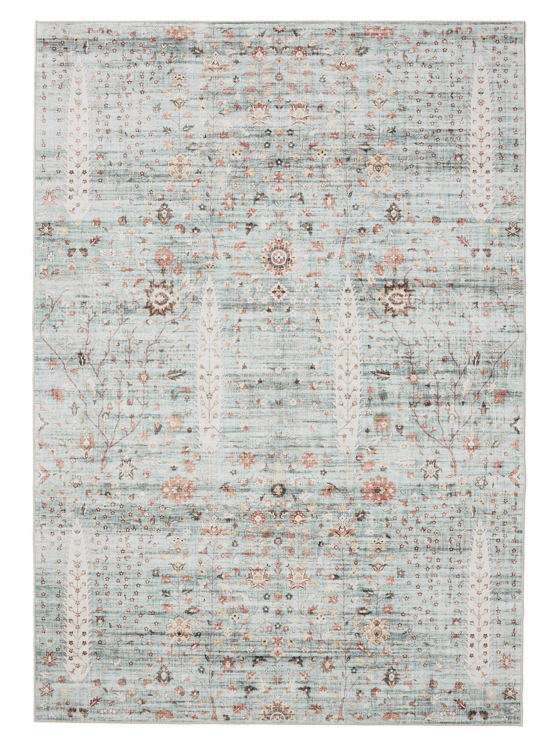 VINTAGE-TEPPICH George waschbar 120x170 cm - Türkis, Kunststoff (120/170cm) - benuta