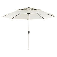 SONNENSCHIRM helles Beige 285 cm Bibione - Beige/Schwarz, Textil (285/285cm) - Beliani