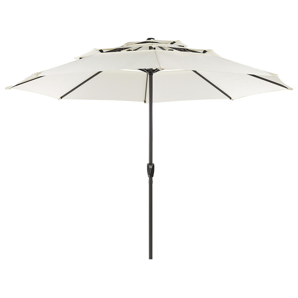 SONNENSCHIRM helles Beige 285 cm Bibione - Beige/Schwarz, Textil (285/285cm) - Beliani
