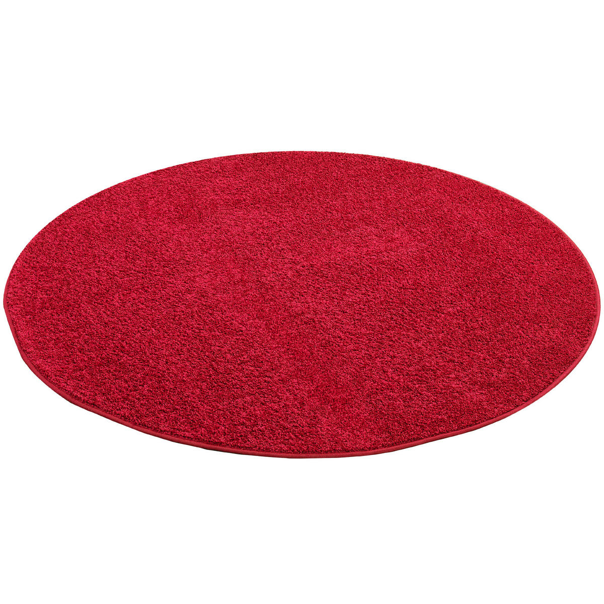 HOCHFLOR VELOURS TEPPICH MONA RUND - Rot, Textil (133/133cm) - Snapstyle