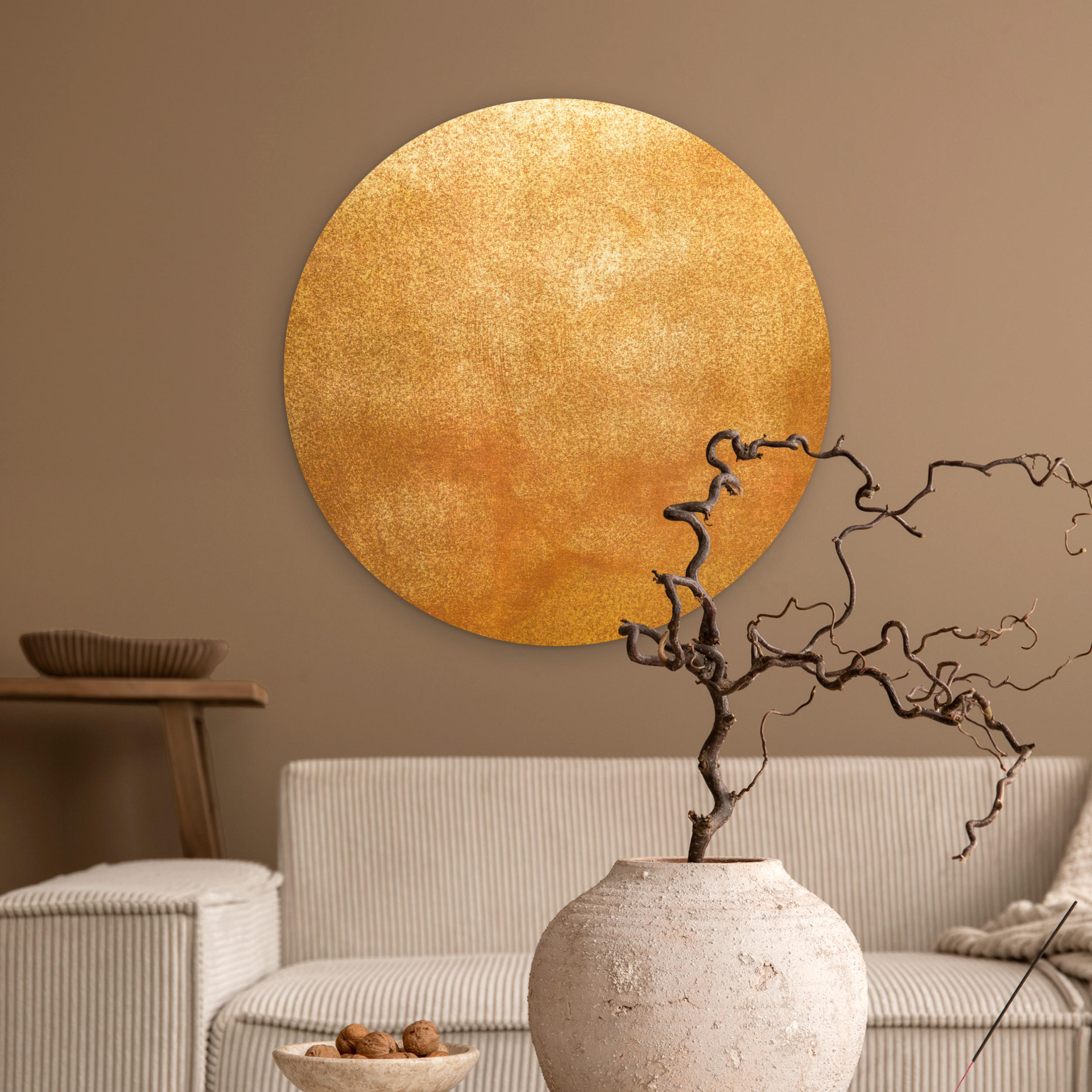 WANDBILD Eisen - Rost - Gold - Metall - Luxus 60x60 cm - Goldfarben, Kunststoff (60/60cm) - MuchoWow