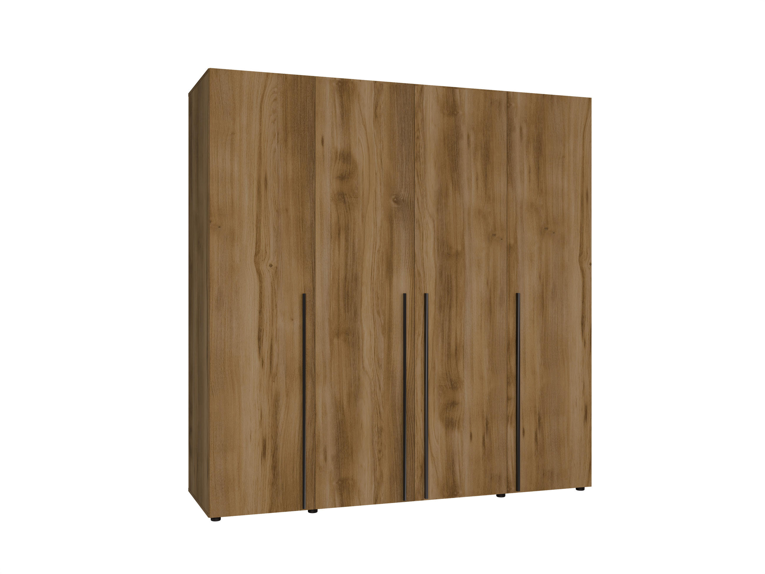 DREHTÜRENSCHRANK Arni Eiche Gold Barock - 11 Fächer - 200x206x60 cm - Eiche Artisan, Holzwerkstoff (200/206/60cm) - Ravio