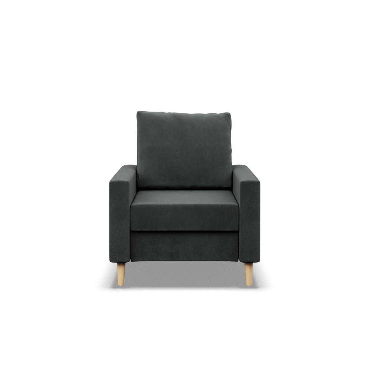 LOUNGESESSEL BLANK, BONELL, Dunkelgrau - Grau, Textil (75/92/92cm) - Mebligo
