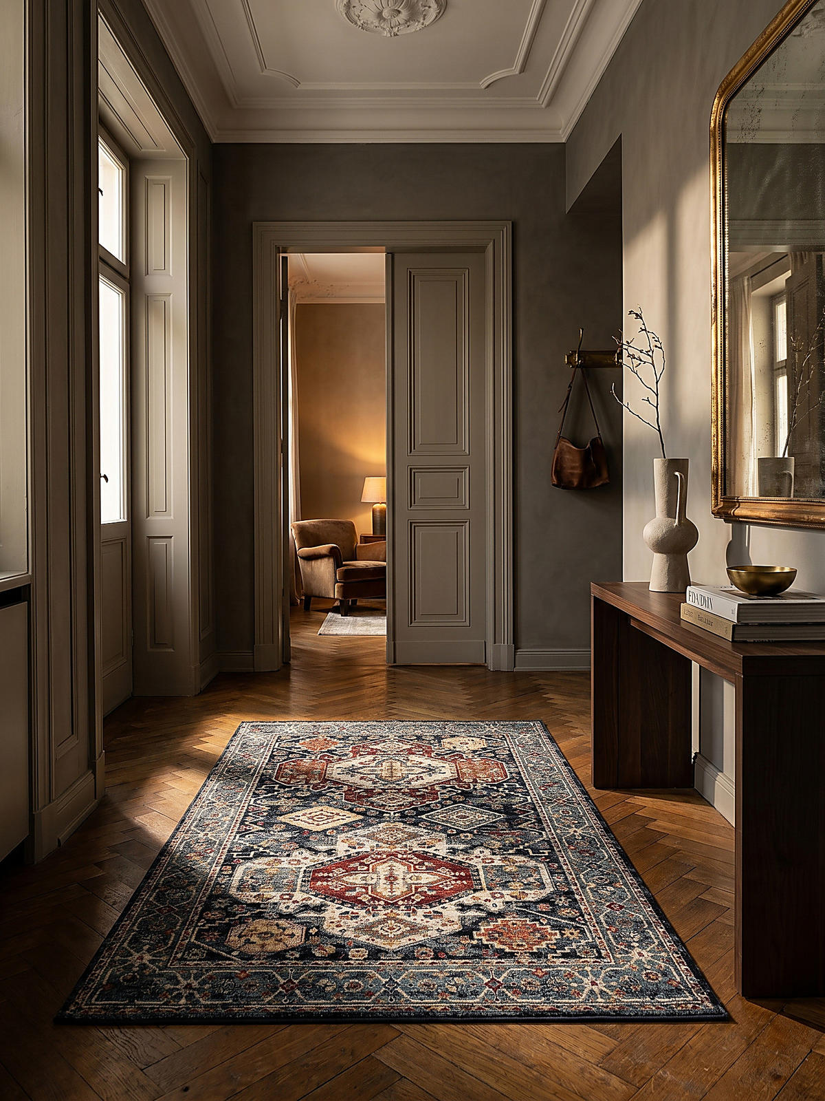 KURZFLORTEPPICH GLAZERT, geometrisch, Blau, 120 x 170 cm - Blau, Textil (170/120cm) - KADIMA DESIGN