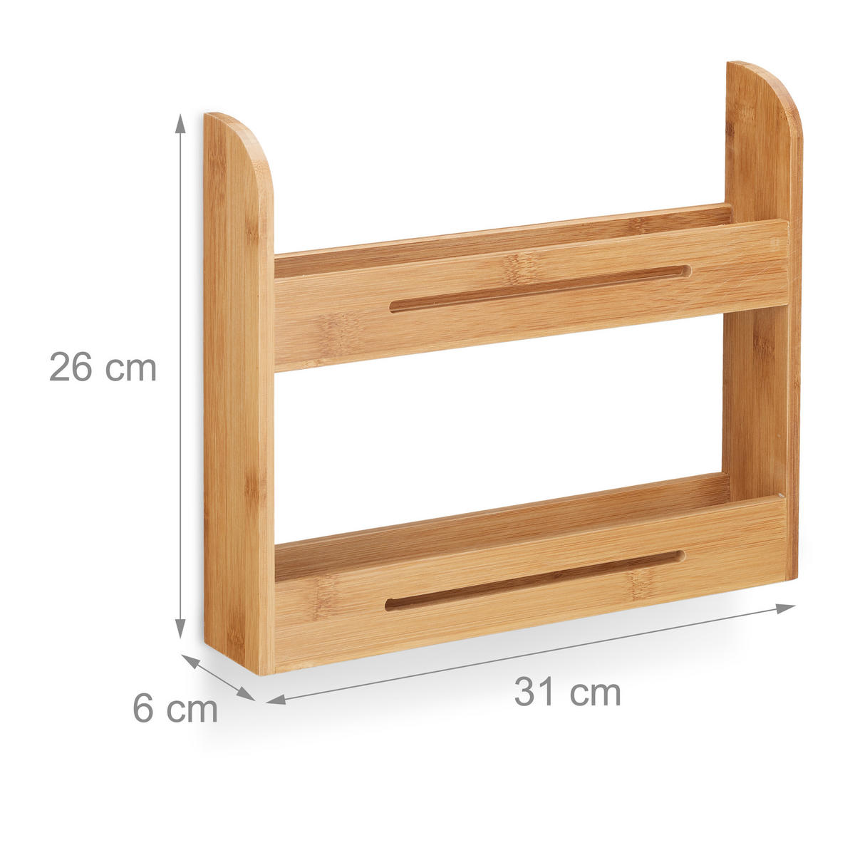 GEWÜRZREGAL - Hellbraun, Holz (31/26/6cm) - Relaxdays