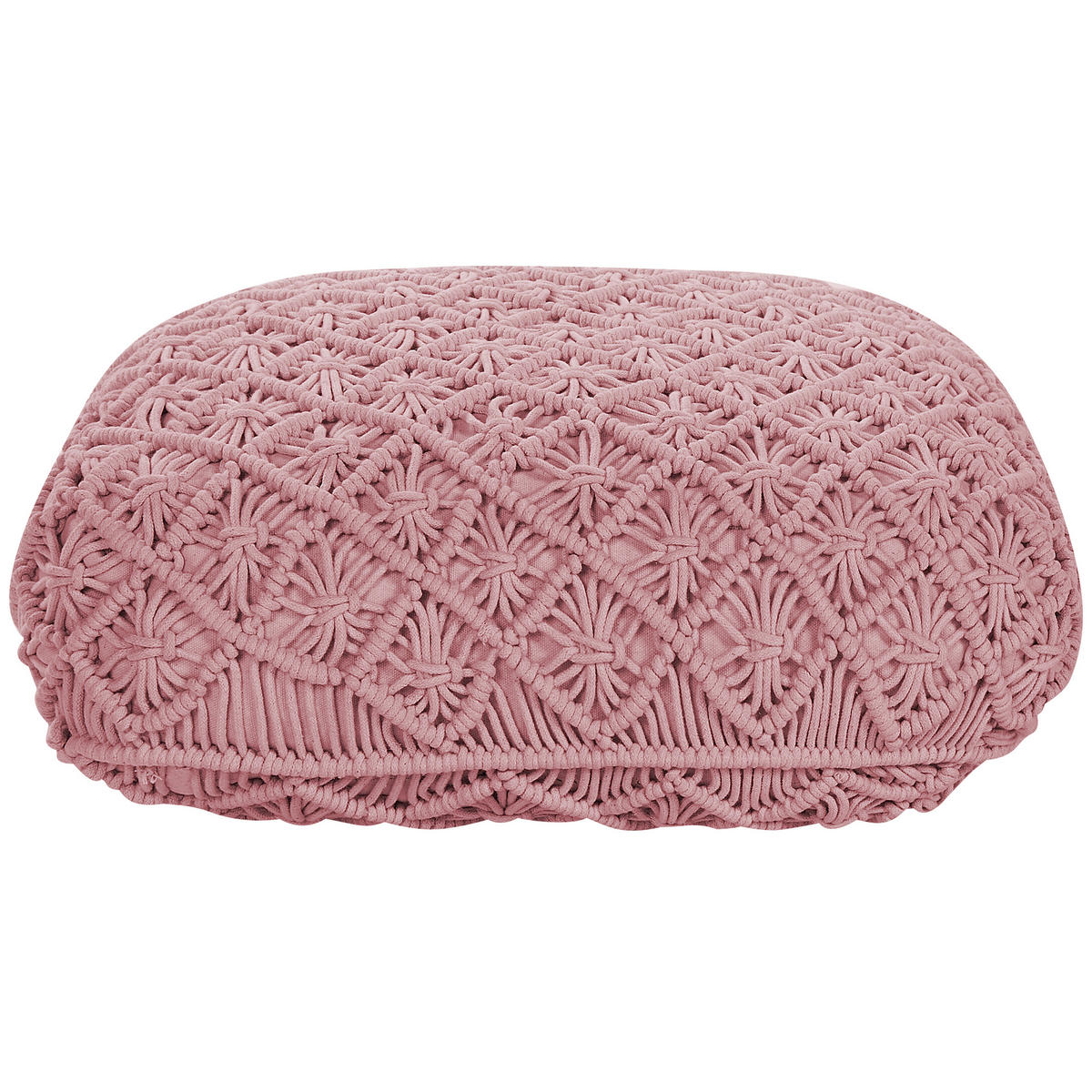 POUF Berrechid 50/50/20 cm - Pink, Naturmaterialien/Textil (50/20/50cm) - Beliani