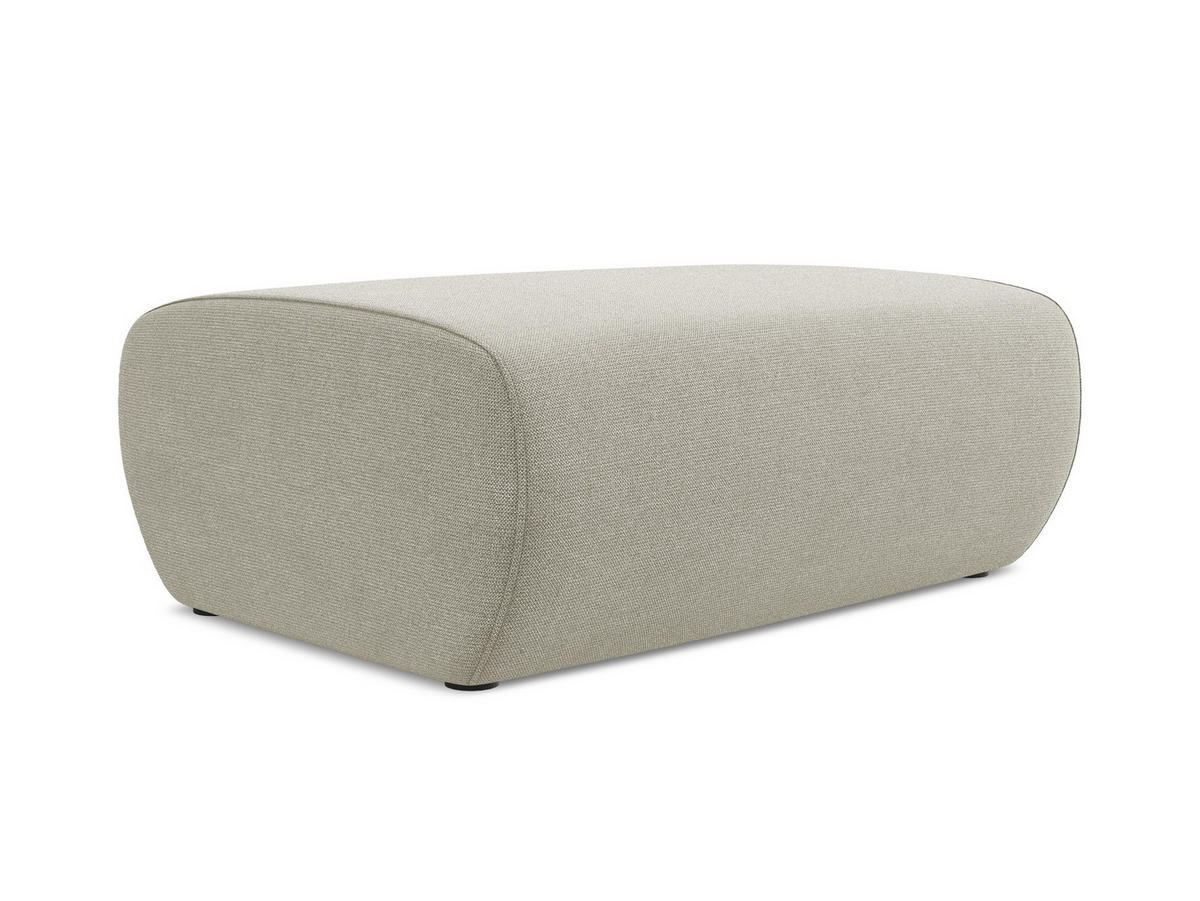 POUF Strukturstoff Stoff Beige - Beige/Creme, Kunststoff/Textil (102/40/62cm) - Makamii