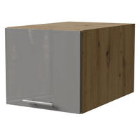 AUFSATZSCHRANK Essen W6B/40 Grau Hochglanz / Eiche Artisan Matt 40 / 59 / 36cm - Eiche Artisan/Grau, Holz/Holzwerkstoff (40/59/36cm) - Feldmann-Wohnen